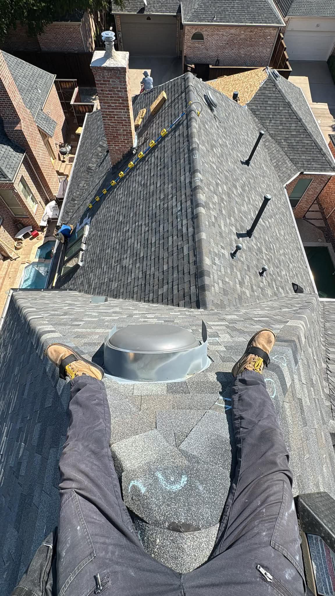 Drain Repair and Rooftop View in Arlington Texas