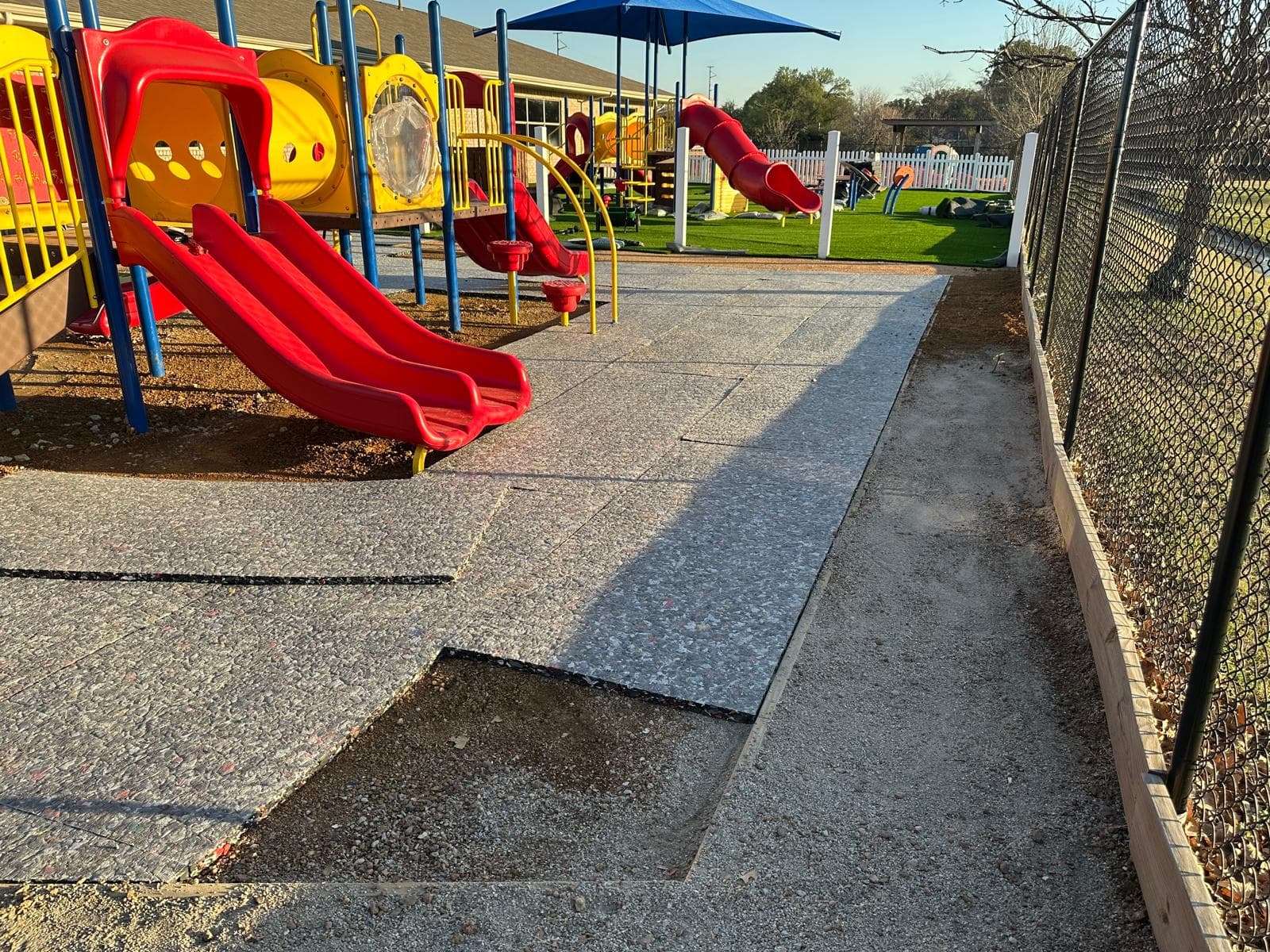 Dallas Playground Construction and Turf Installation in Progress image